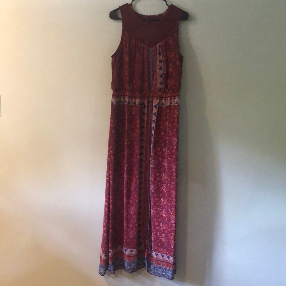 Full length layered summer dress.